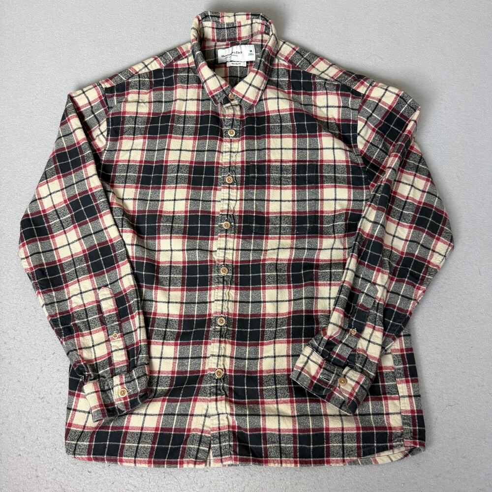 Abercrombie & Fitch Soft A&F Flannel Shirt Mens M Relaxed Plaid Button Up